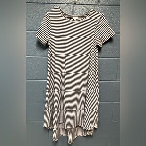 LuLaRoe Black and White Striped Dress